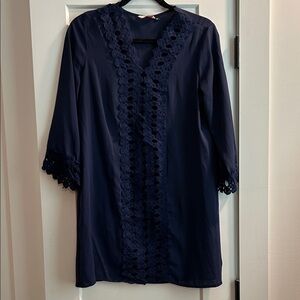 Mixit Navy Coverup with Crochet Accents